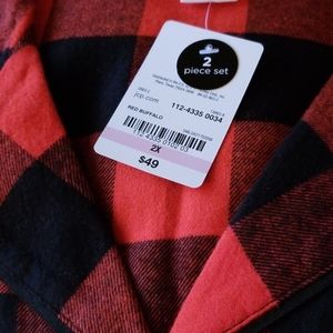 #NWT SLEEP CHIC RED FLANNEL 2X PAJAMA SET
